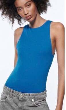 Zara Halter Neck Bodysuit in Royal Blue